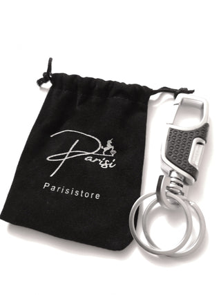 Parisi Armband - Geflochtenes Schwarzes Lederarmband - Blauem Seil - Magnetverschluss - Mann - Herren - Inkl. Weiße Schmuckschachtel