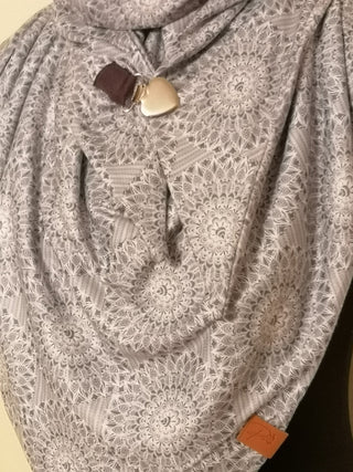 Parisi Winterschal, dreieckig, grau weiß farben, neueste Mode, weich und bequem, für Frauen und Mädchen