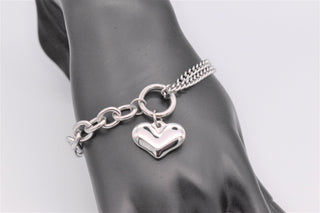 Parisi, Armband aus Edelstahl mit herzförmigem Anhänger, modisch, für Frauen